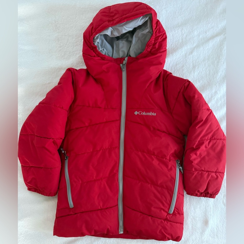 Columbia Kids Size XS 6-7 RED Hooded Winter Jacket